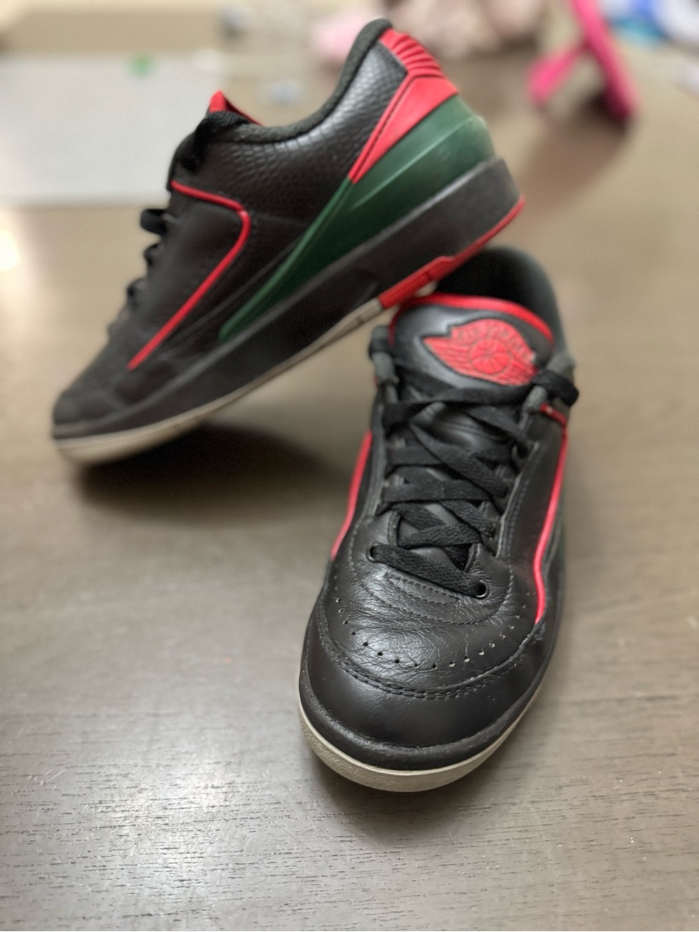 Nike Air Jordan 2 Retro Low Christmas Black Red Size 5Y